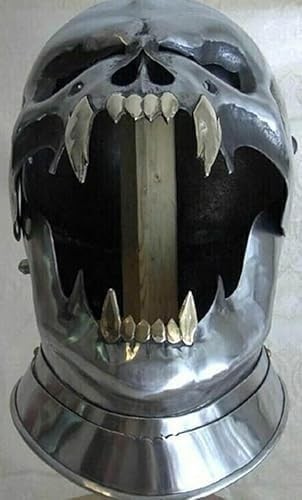 Handmade Medieval Armor Helmet – Demonic Ghost Face Skull Design - Unique Devil