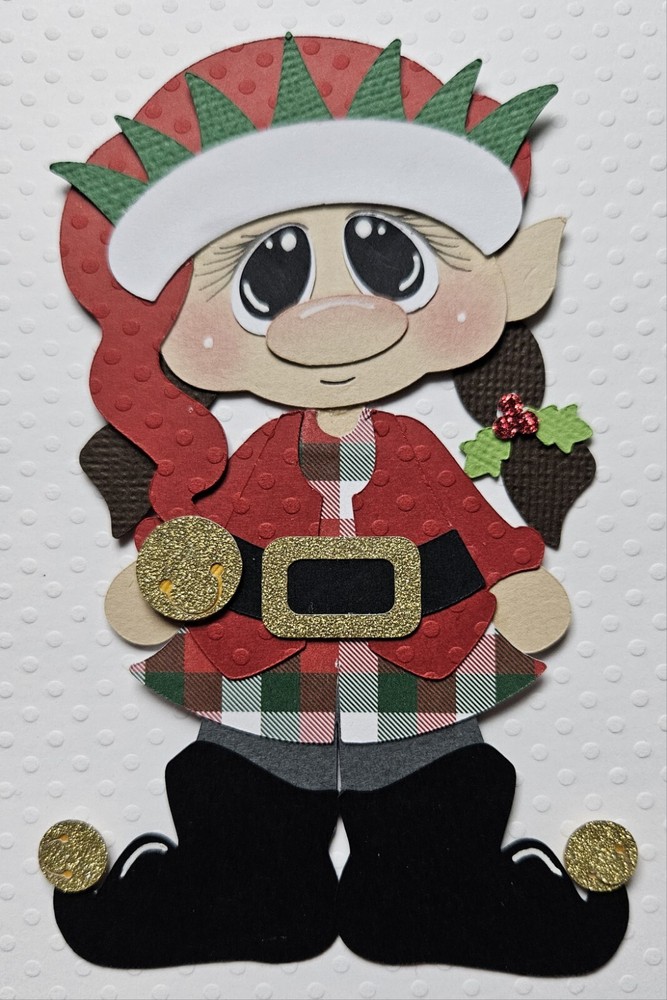 Elf Girl. Scrapbook, Card Making Paper Piecing