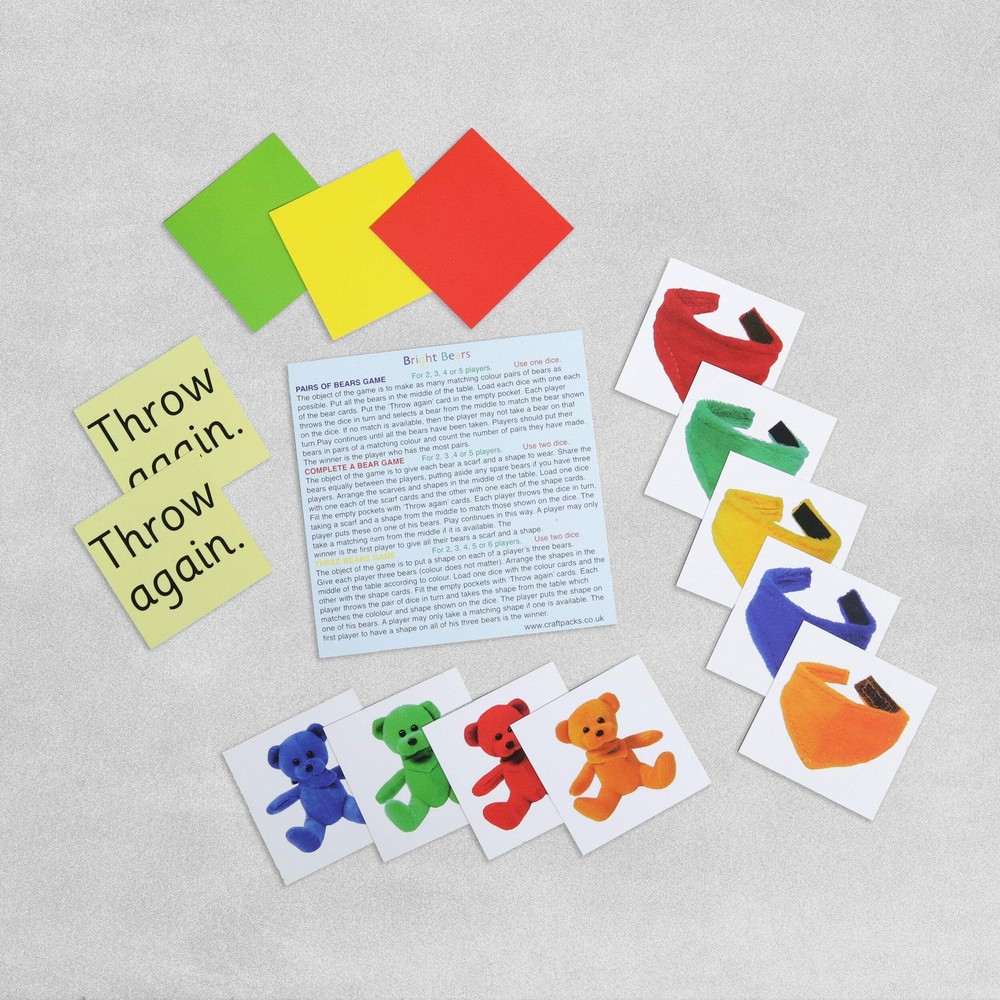 Bright Bears Pocket Dice Cards Set