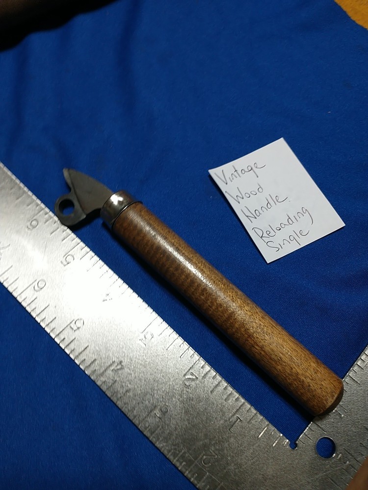 VINTAGE WOOD HANDLE RELOADING? SINGLE HANDLE 6 1/4"