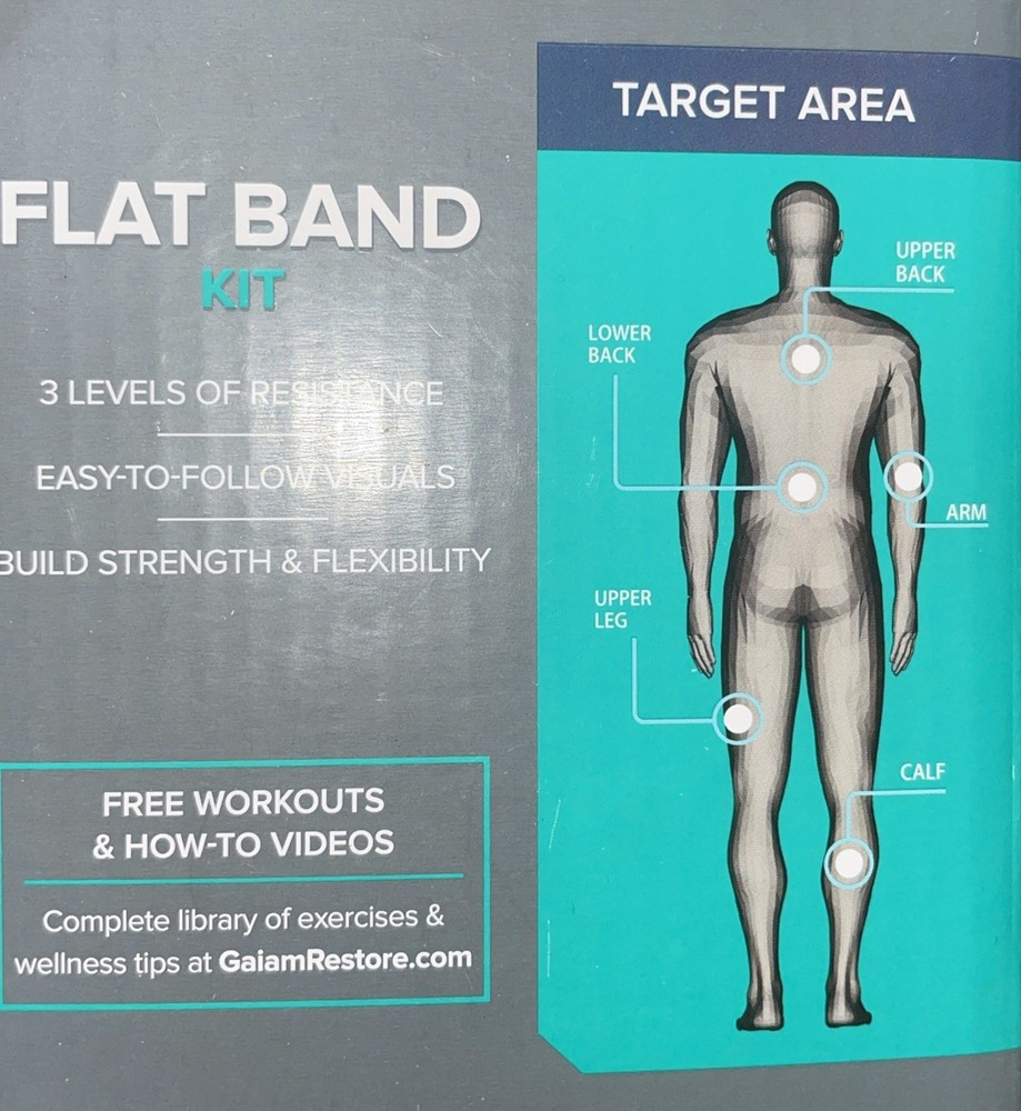 Gaiam Restore Strength & Flexibility Kit 3 Resistance Bands & Exercise 3 Boxes
