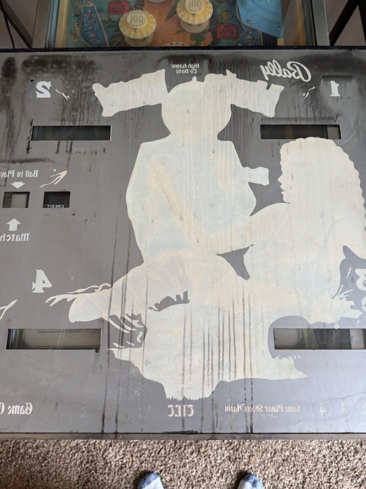 Bally Mata Hari Pinball Machine Back Glass ORIGINAL