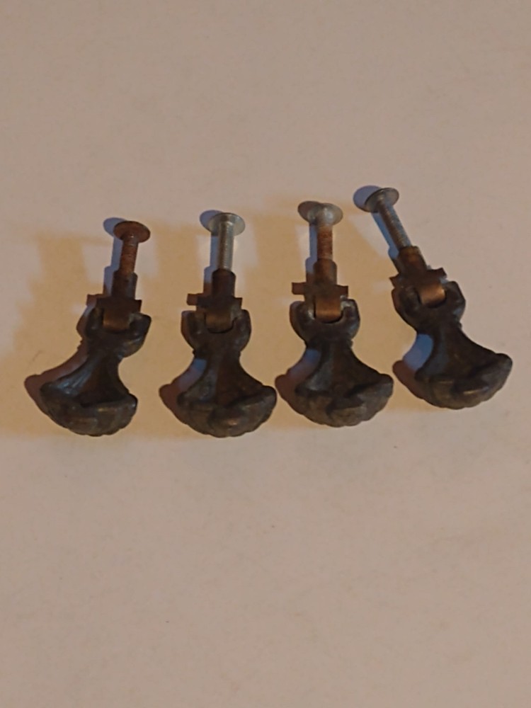 4 Victorian Style Brass Teardrop Pulls ~ Vanity, Commode, Dresser Hardware