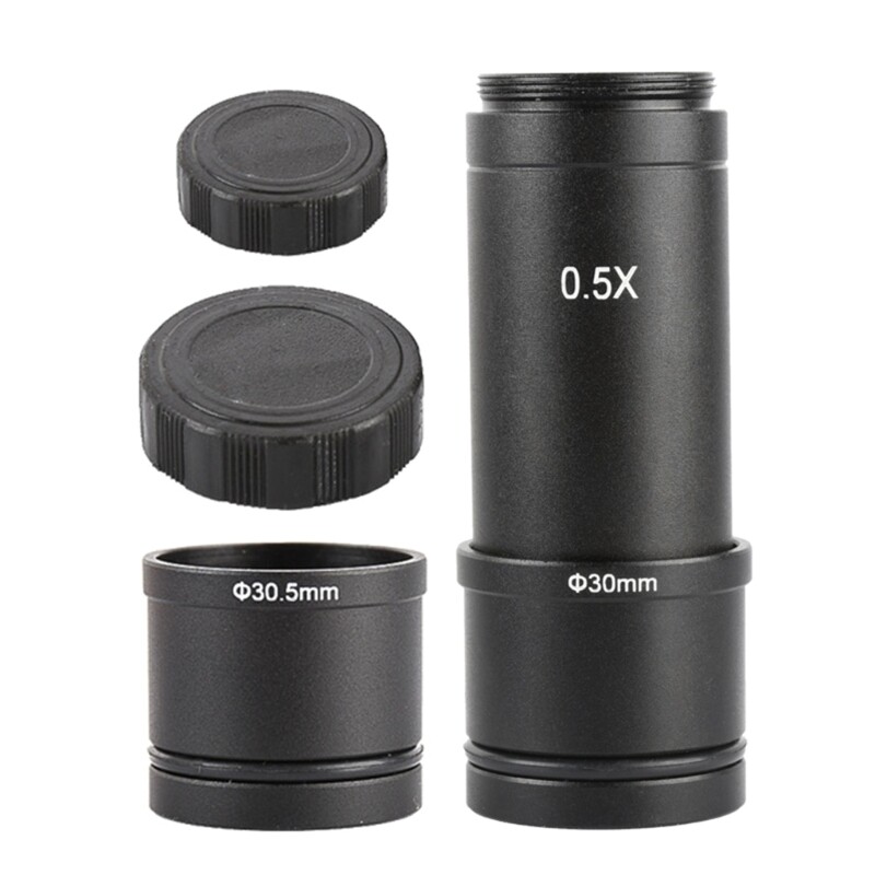 0.5X C Mount Microscope Adapter Electronic Eyepiece Reduction Lens for Monocular