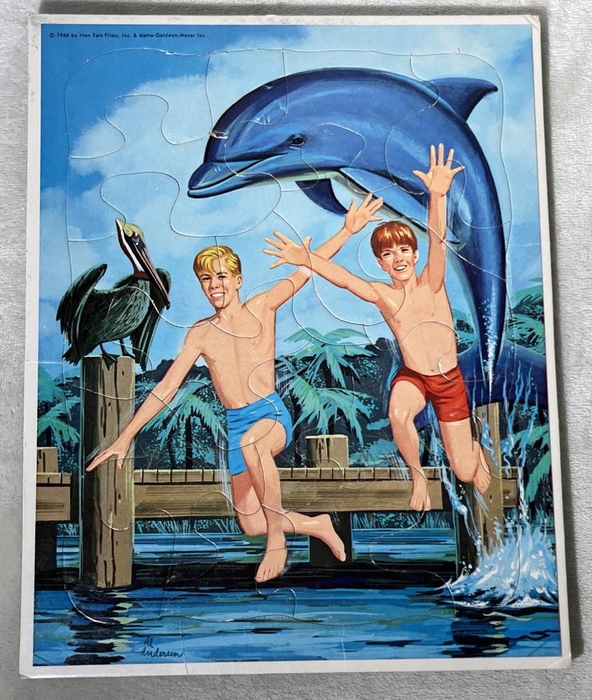 Whitman 4 Flipper Frame-Tray Puzzles 1966 Complete Vintage