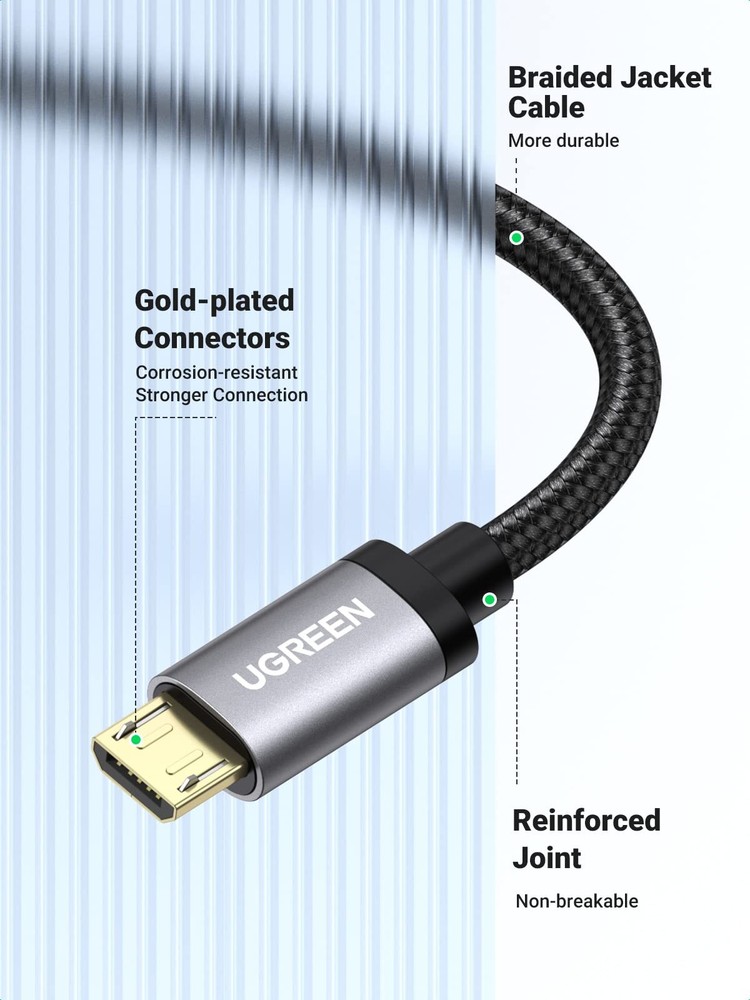 UGREEN Micro USB Cable, 3FT High Speed Fast Charging 3FT, Black