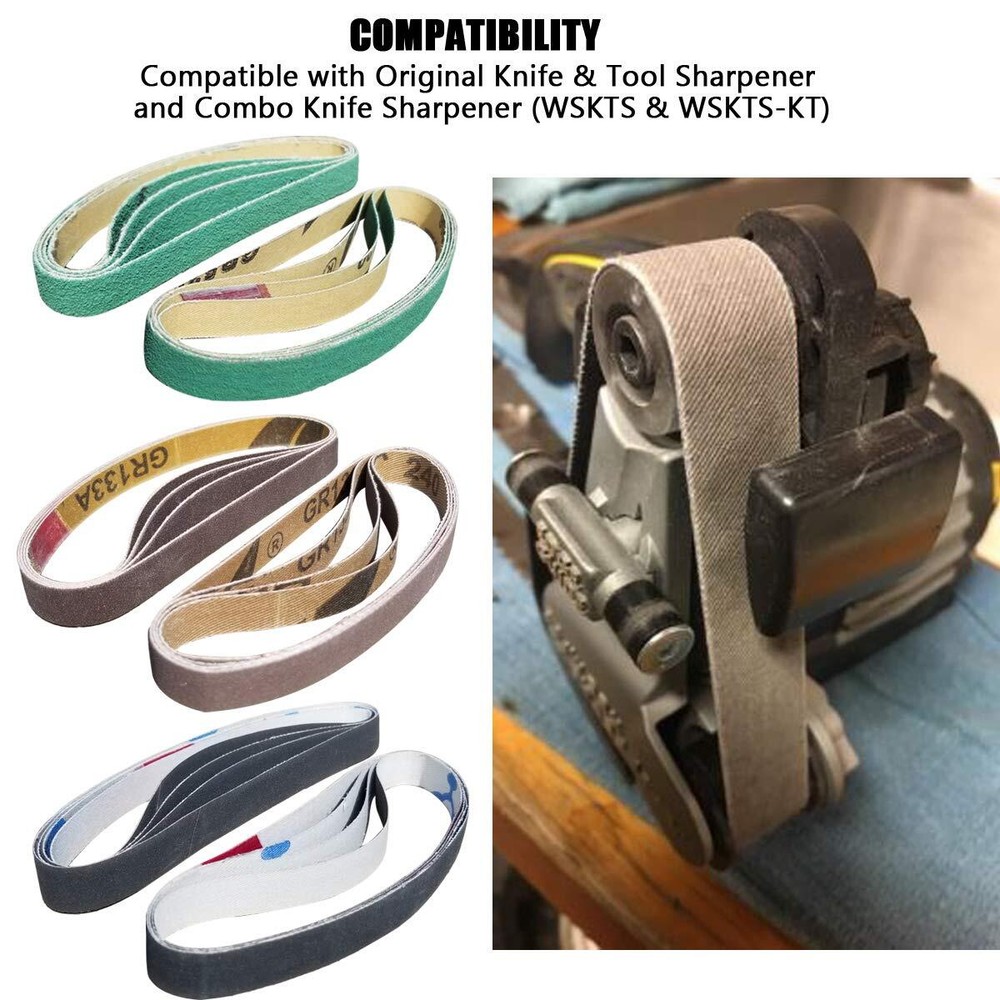 24 Pcs 1/2" x 12" Belt Kit for Work Sharp Original Knife & Tool Sharpener and...