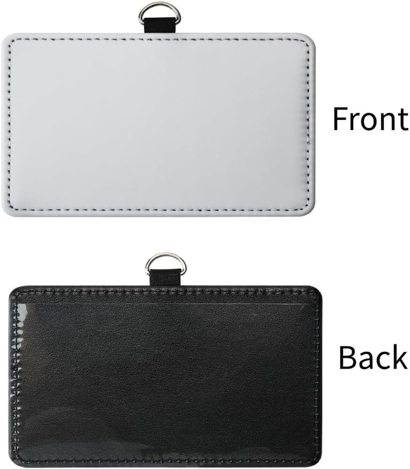 30-Pack Horizontal PU Leather ID Badge Holders for Sublimation Printing