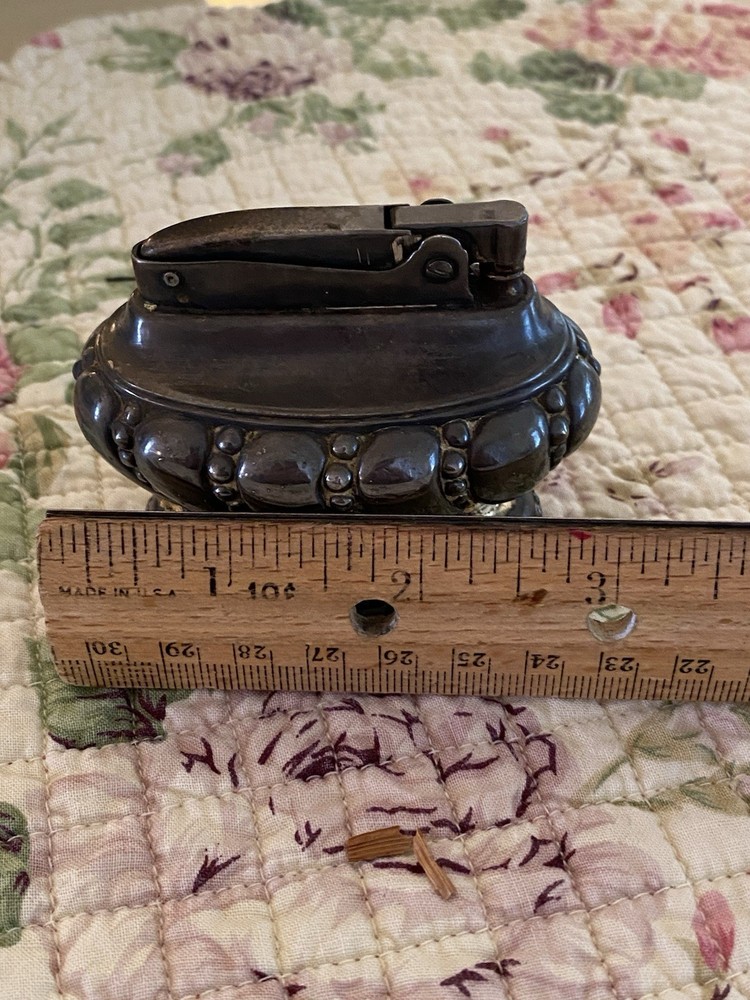 Vintage Ronson Crown Table Lighter Silver Plate 1950s