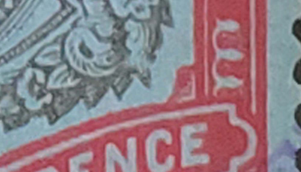BERMUDA. GV. 1924/32. RARE ERROR! "Break in Scroll" 2/6d & other error? Used.