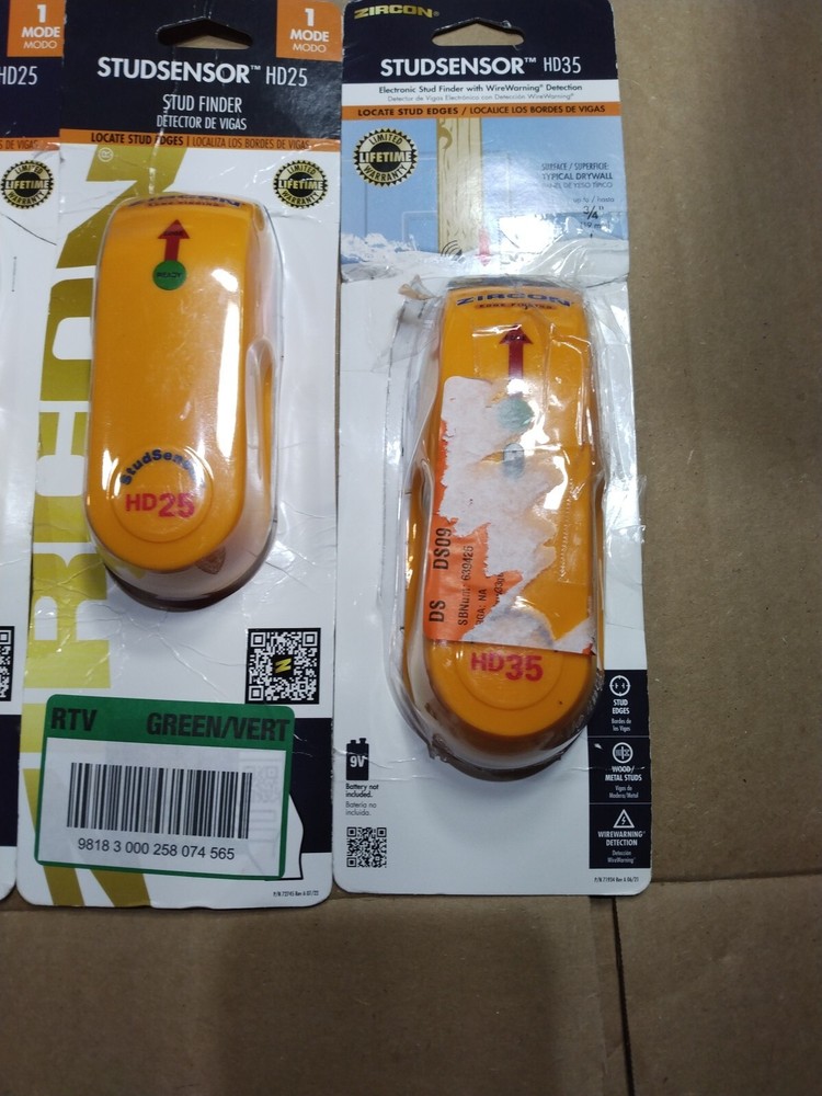 Zircon StudSensor HD35 Stud Finder Stud Edge Location & WireWarning ,plus 2,hd25