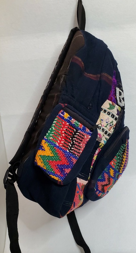 Embroidered Backpack Belize Multi-Colored Stitched Hand Crafted