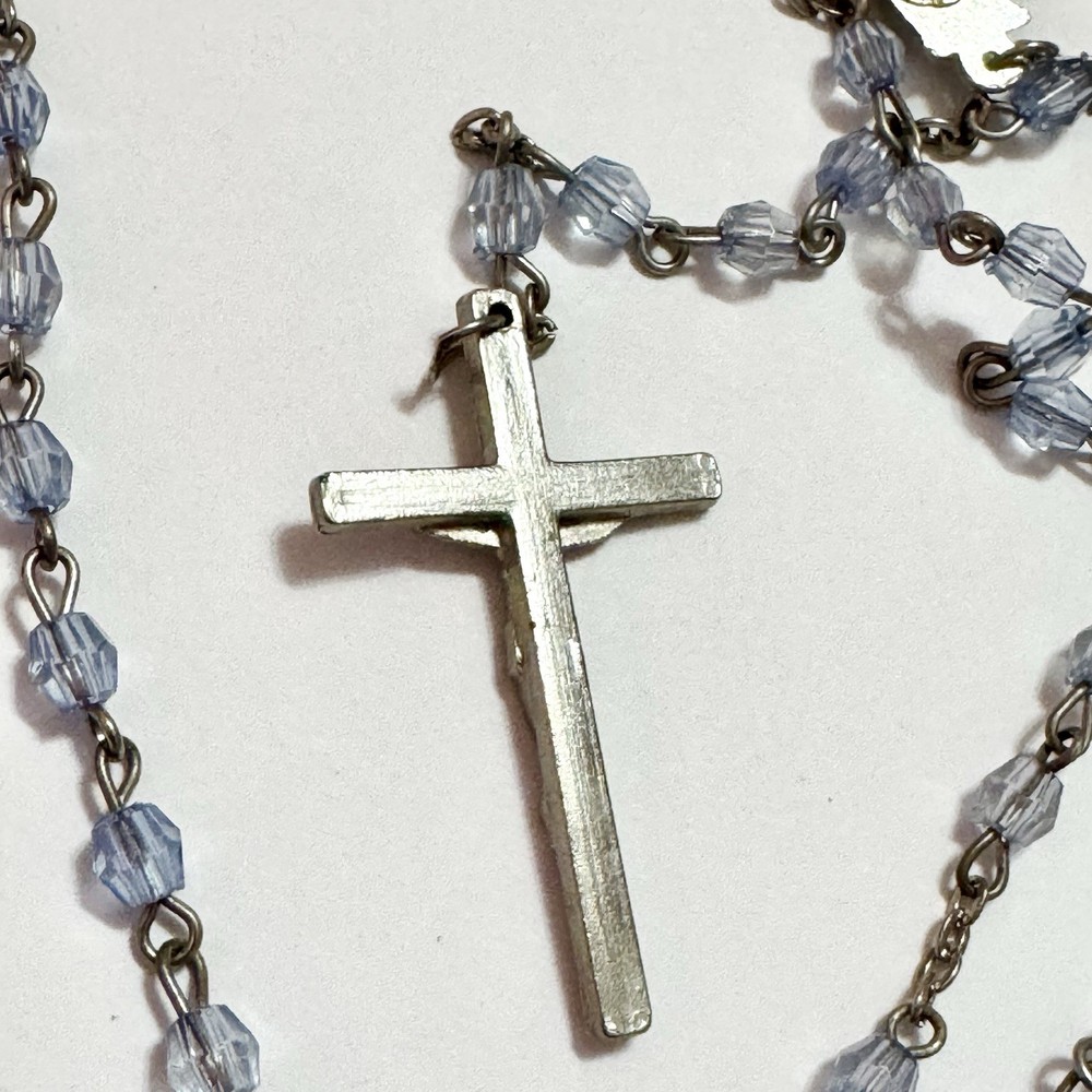 Vintage 1960’s Rosary Blue Crucifix EXCELLENT