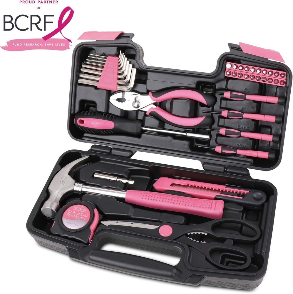 39 Piece General Household Tool Set in Toolbox Storage Case Essential Hand Tools