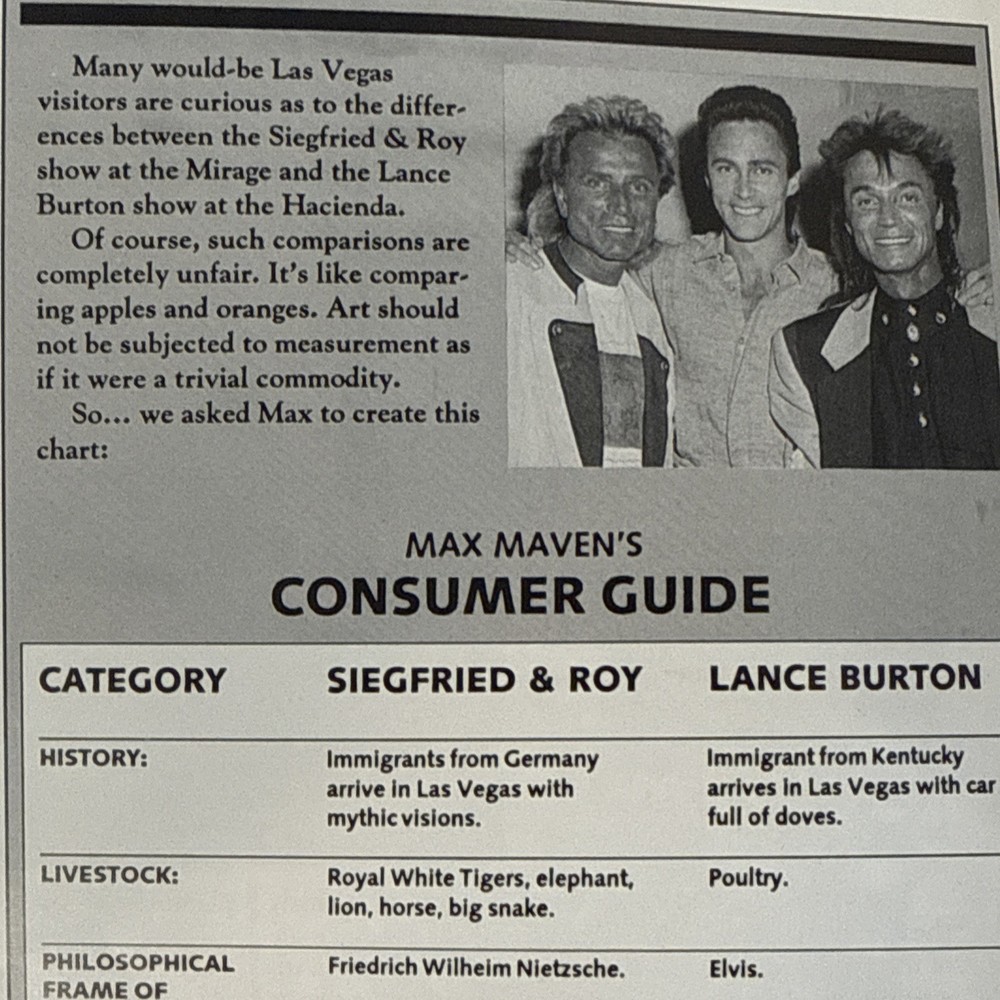 Lance Burton Magic Magazine Issue Sept 1991
