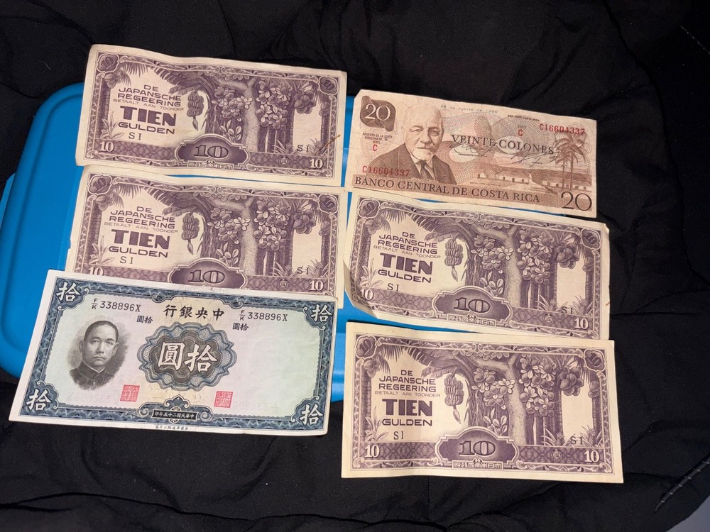 old foreign paper money