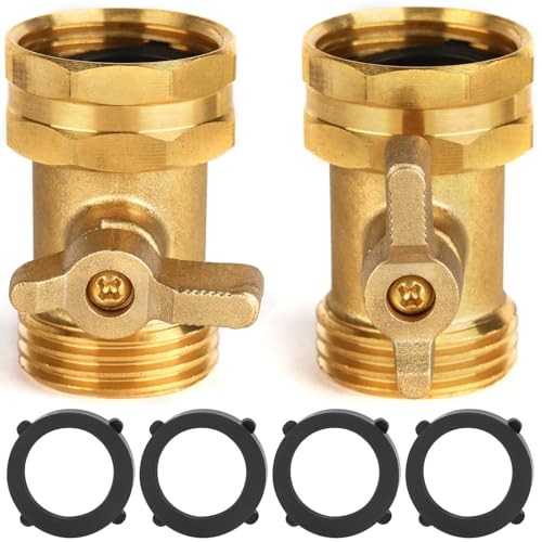 Garden Hose Shut Off Valve - Extended Handle - 3/4" Heavy Duty Solid 2 Pack