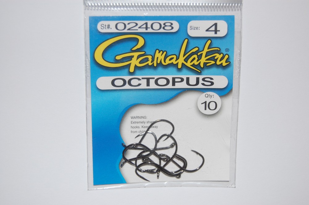 gamakatsu octopus hook size 4 10 per pack # 02408 hooks
