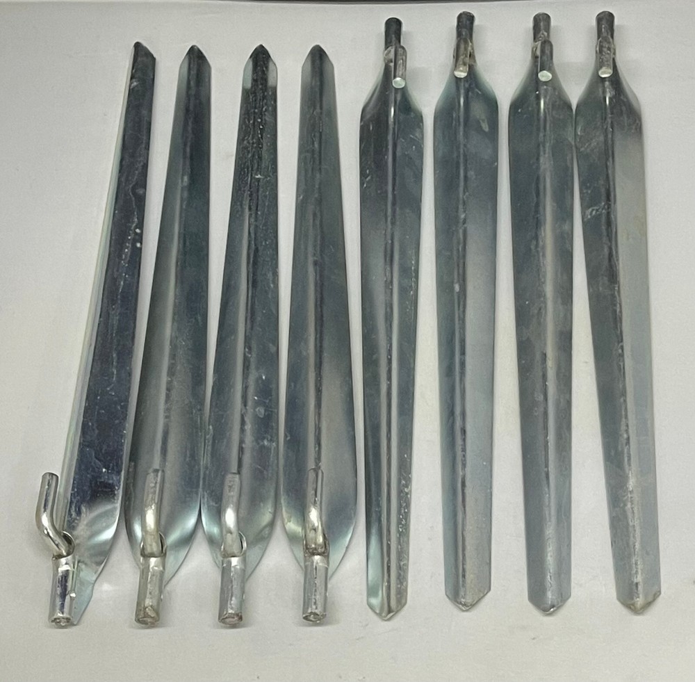 Tent Stakes, LOT OF 8 HeavyDuty 15" Steel  Solid Camping Awning Ground Anchor