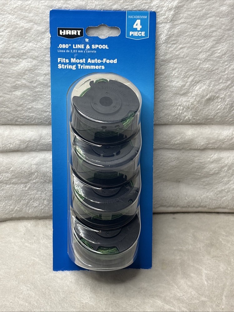 HART .080 Line and Spool 4 Pack Fits Most Auto Feed String Trimmers Replacement