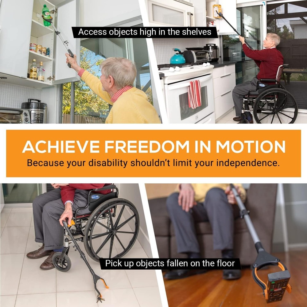 Compact 43" Foldable Reachers - Lightweight Grabber Tools for Seniors (2-Pack)