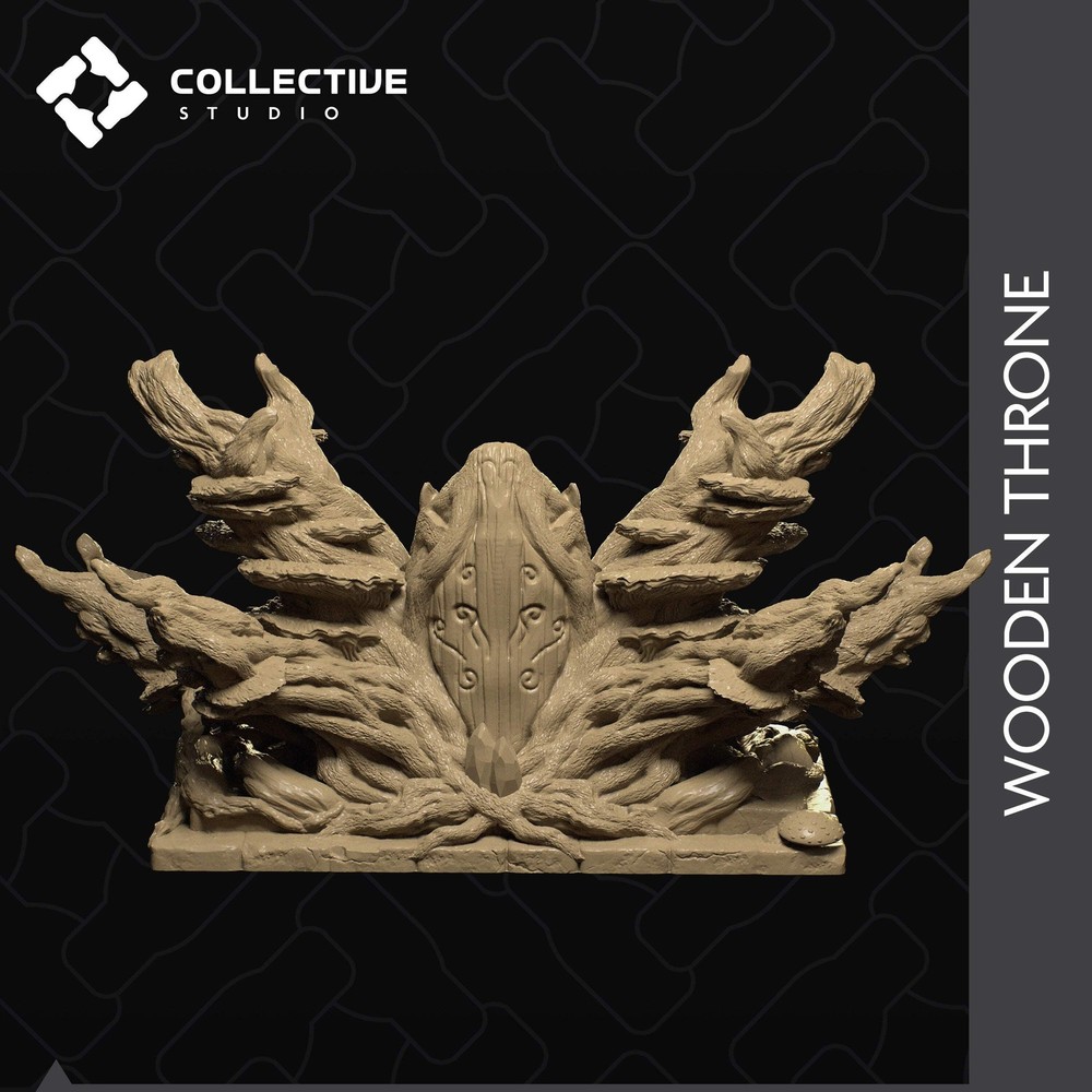 Thrones, Large, Fur, Tall, Wood | D&D Scatter | Collective Studio
