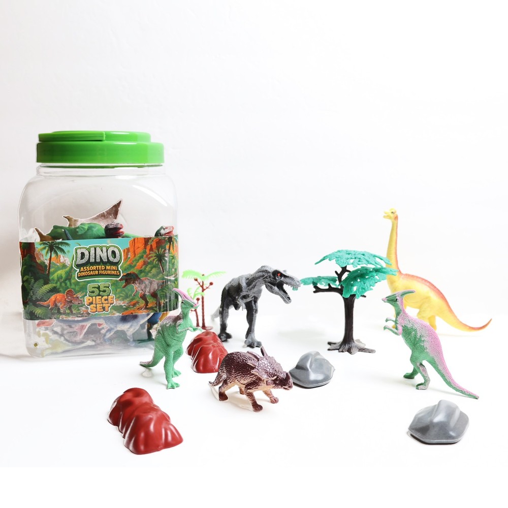 Dino Assorted Mini Dinosaur Figurines 55-Piece Set