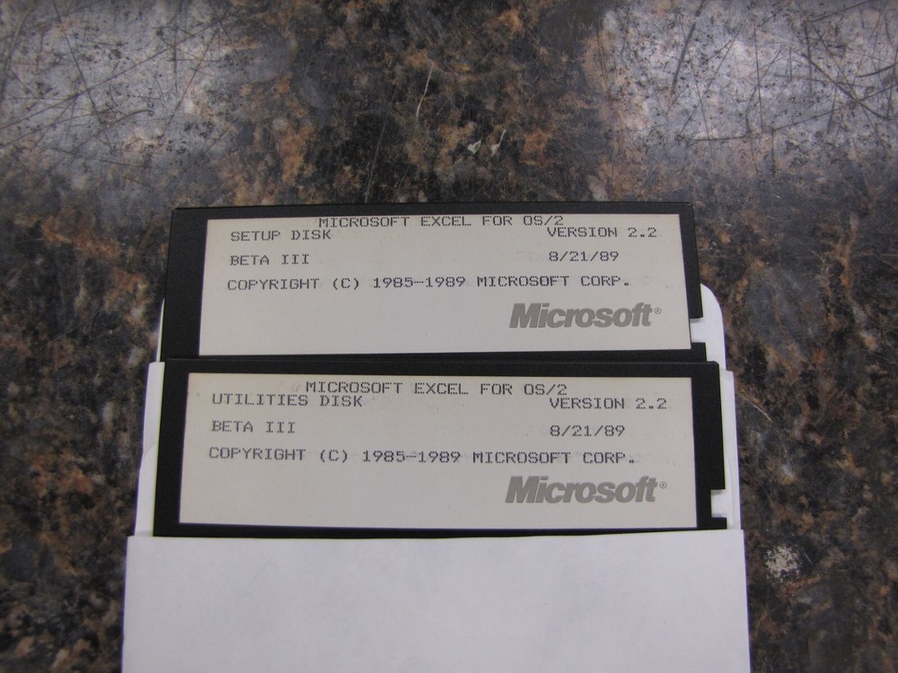 1989 Microsoft Excel for OS/2 Utilities/Setup Disks Version 2.2 Beta III - QTY