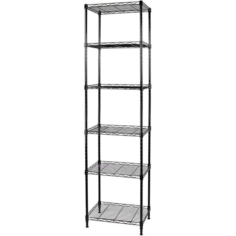 6-Wire Shelving Adjustable Shelves Standing Storage Shelf for Laundry Bathroom