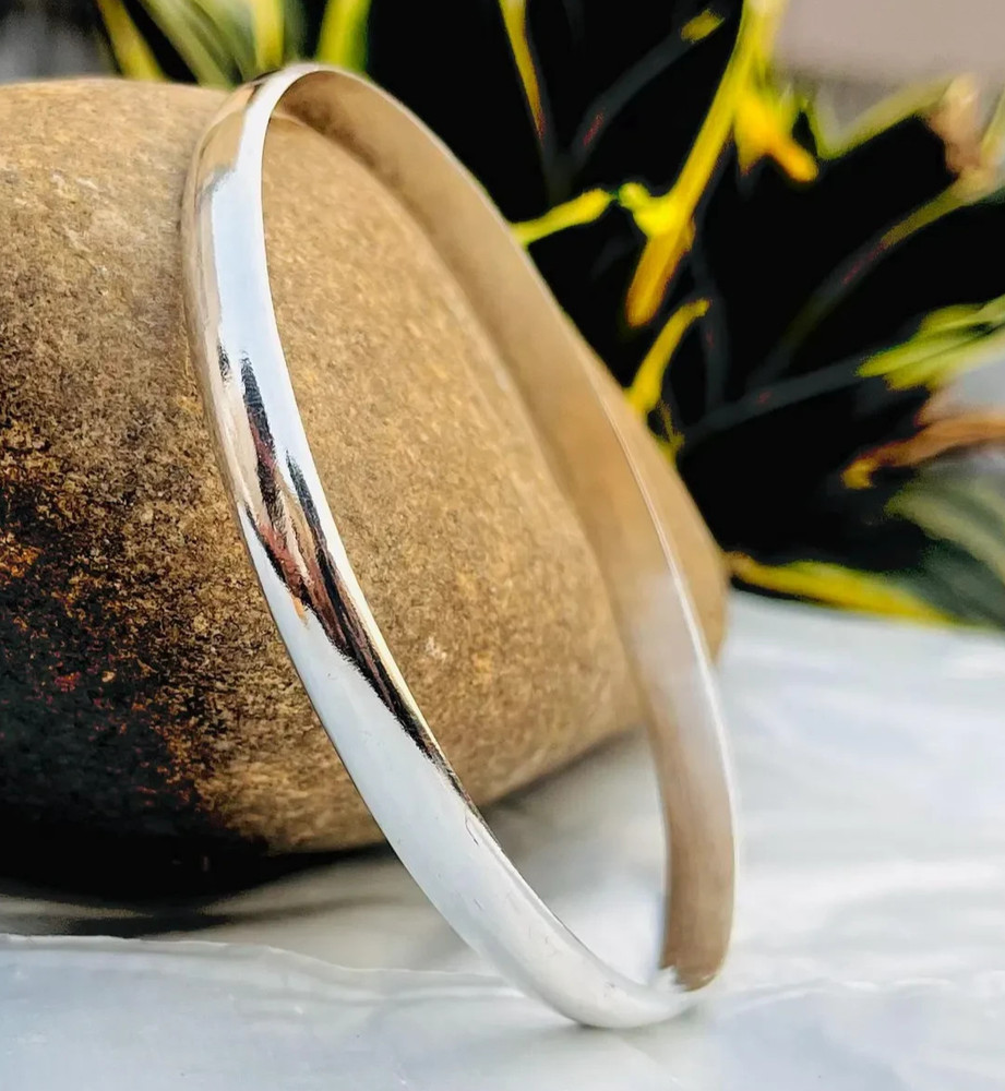 1 Pc 925 Solid Silver Bangle, Unisex Bracelet Bangle kada