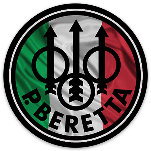 Beretta Firearms Logo Type Die Cut Round STICKER!