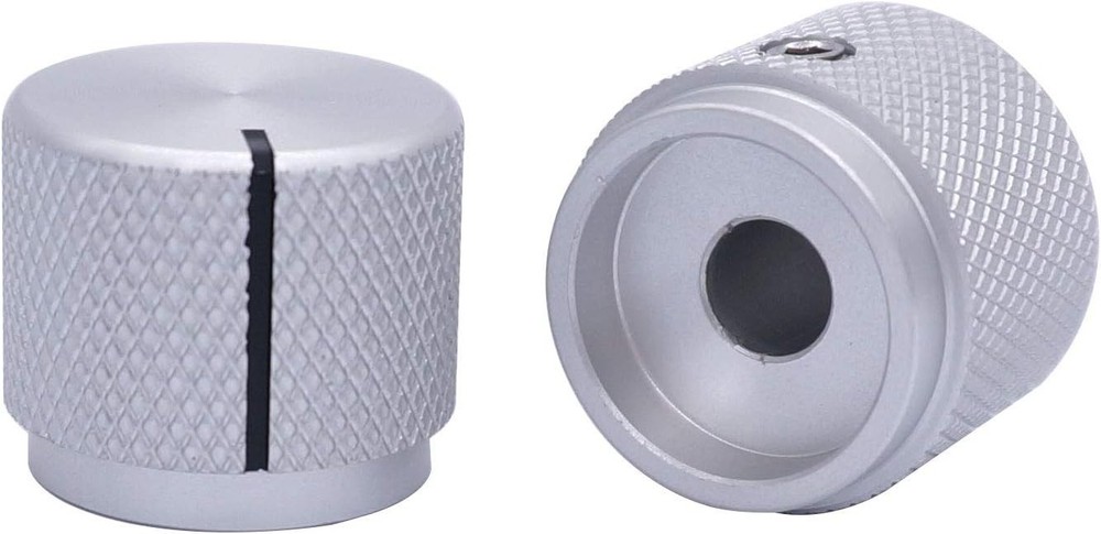 2pcs Silver Aluminum Rotary Control Knobs for 6mm Shafts - Durable & Precise