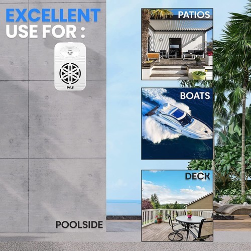 PyleHome PDWRBT56WT 5.25" 2-Way Wireless Bluetooth Speaker System (White)