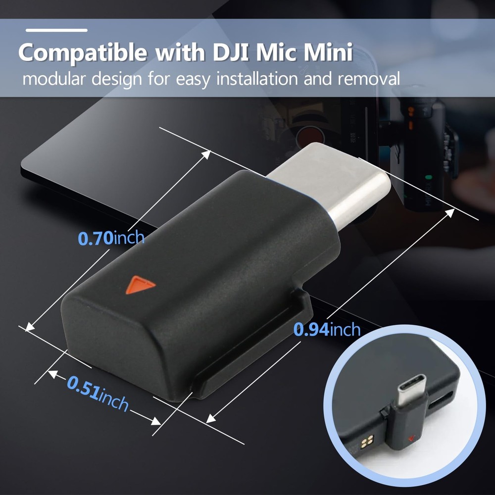 for DJI MIC Mini Adapter Type-C Phone Wireless Microphone Receiver for Mic Mi...