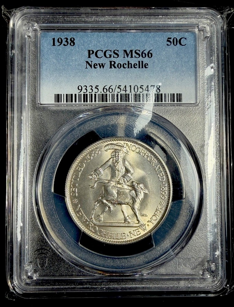 1938 New Rochelle Commemorative Half Dollar   PCGS MS-66