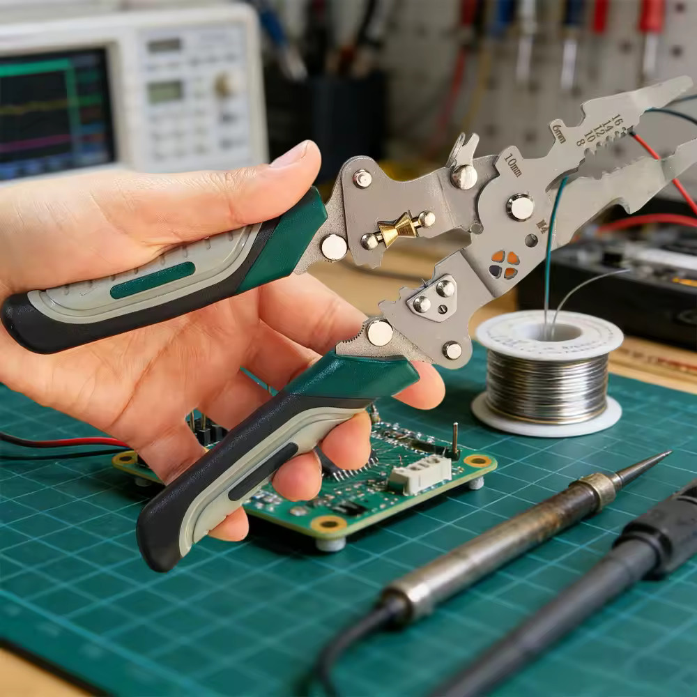 Foldable wire stripper, pulley design multi-function electrician wire splitter