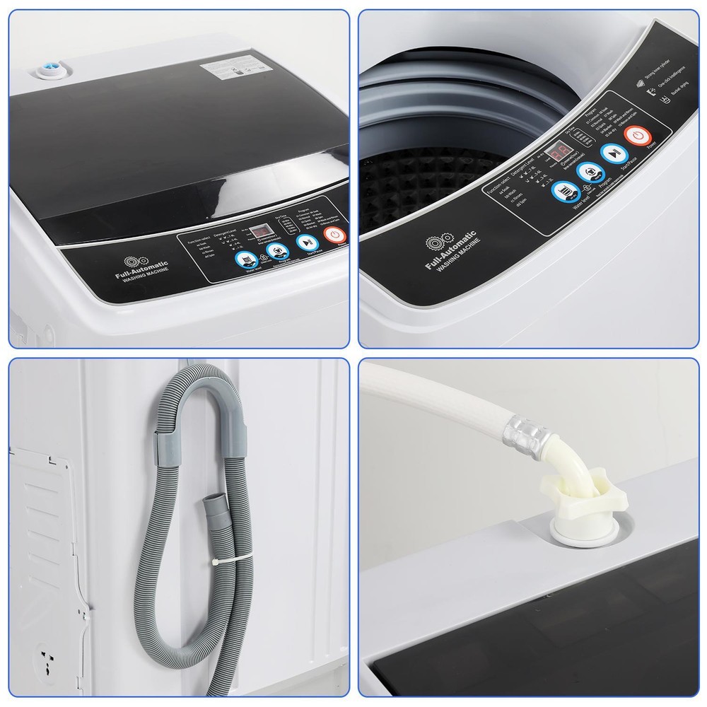 Full-Automatic Portable Washing Machine,Home Washing Machine with 10 Programs