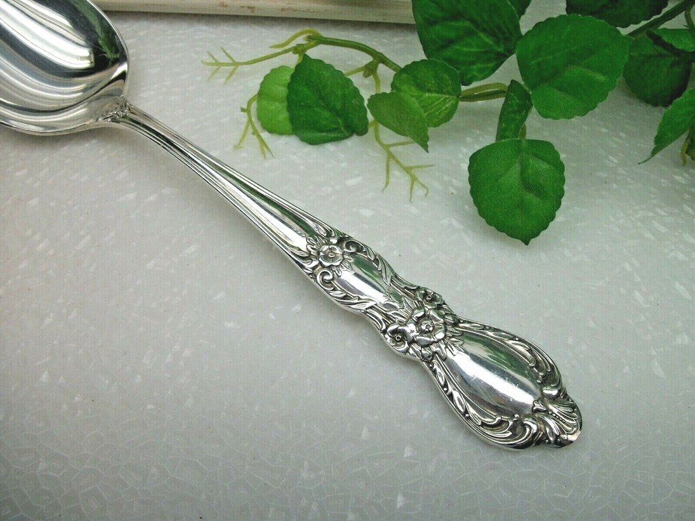 International Silver 1847 Rogers HERITAGE Silverplate Solid Serving Spoon 1953