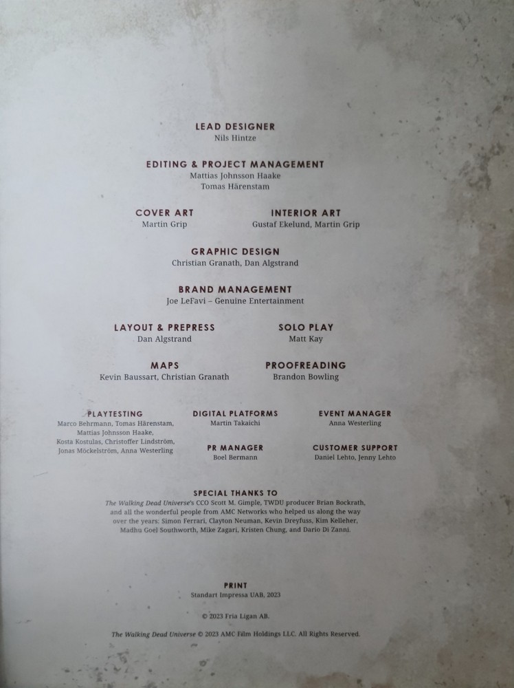The Walking Dead Core Rule Book Hardcover