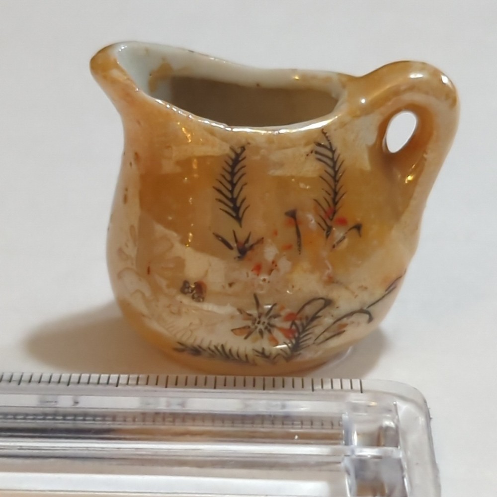 Vintage Ceramic Miniature Jug Peach Luster Mini