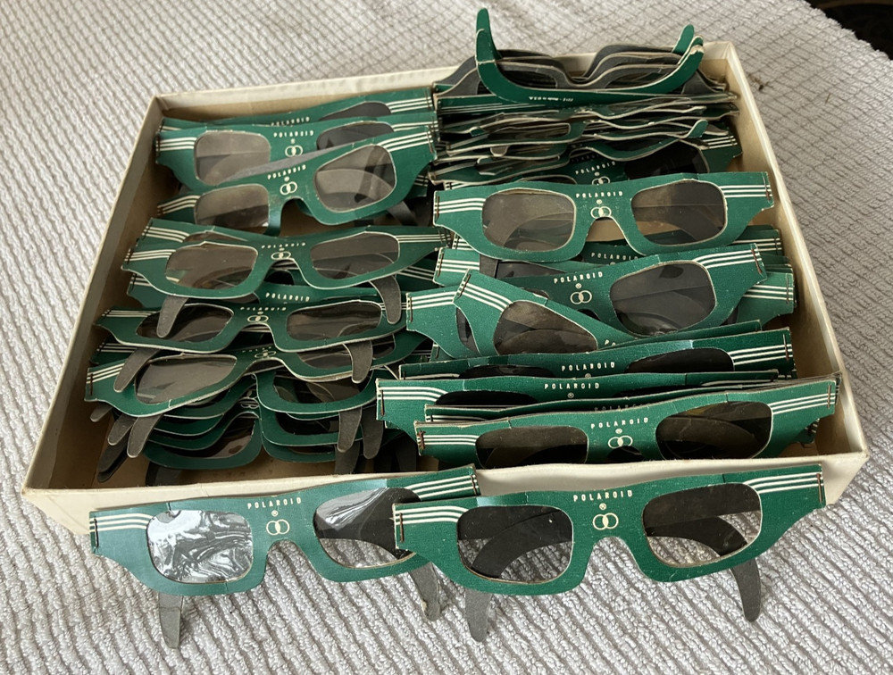 60 Vintage Polaroid polarized 3-D viewing glasses model 721-E used