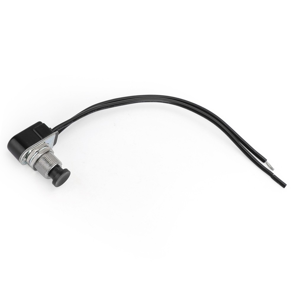 🔥1x Normally Open Momentary Self-resetting Push Button Reset Switch w/Wire BLK