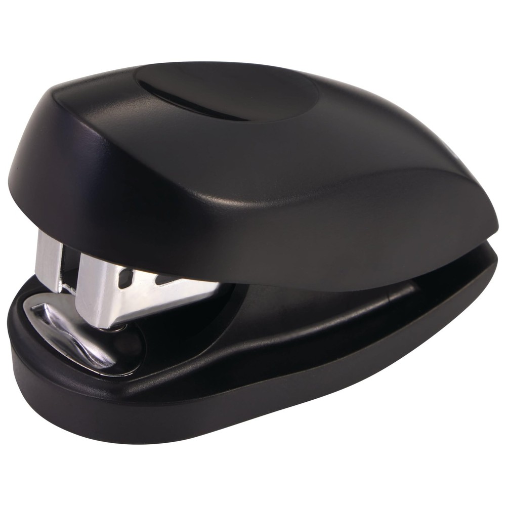 Compact Mini Stapler for 12 Sheets, Jam-Free, Includes 1000 Staples, Black