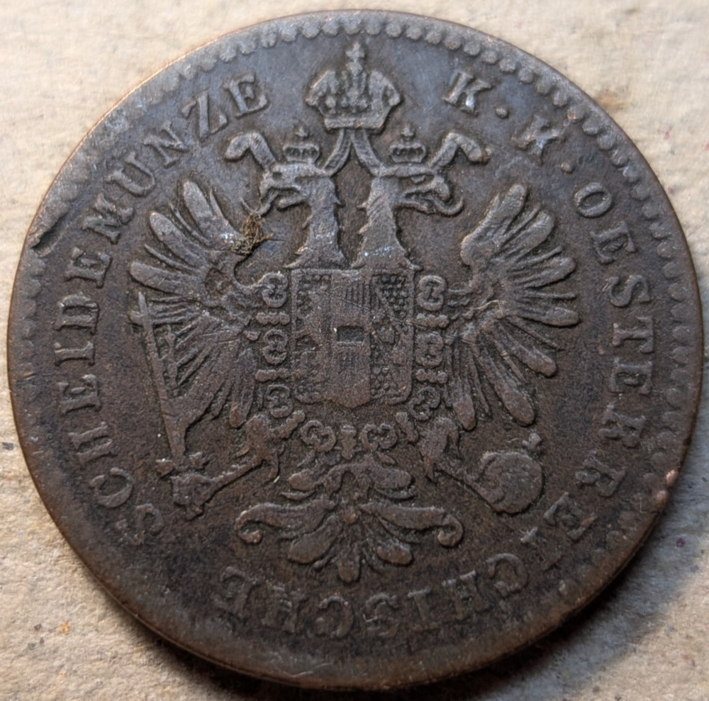 Austria 1 kreuzer 1860 B