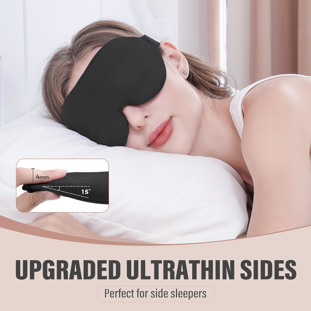 YIVIEW Sleep Mask for Side Sleeper, Complete Light Blocking 3D Sleeping Eye Soft
