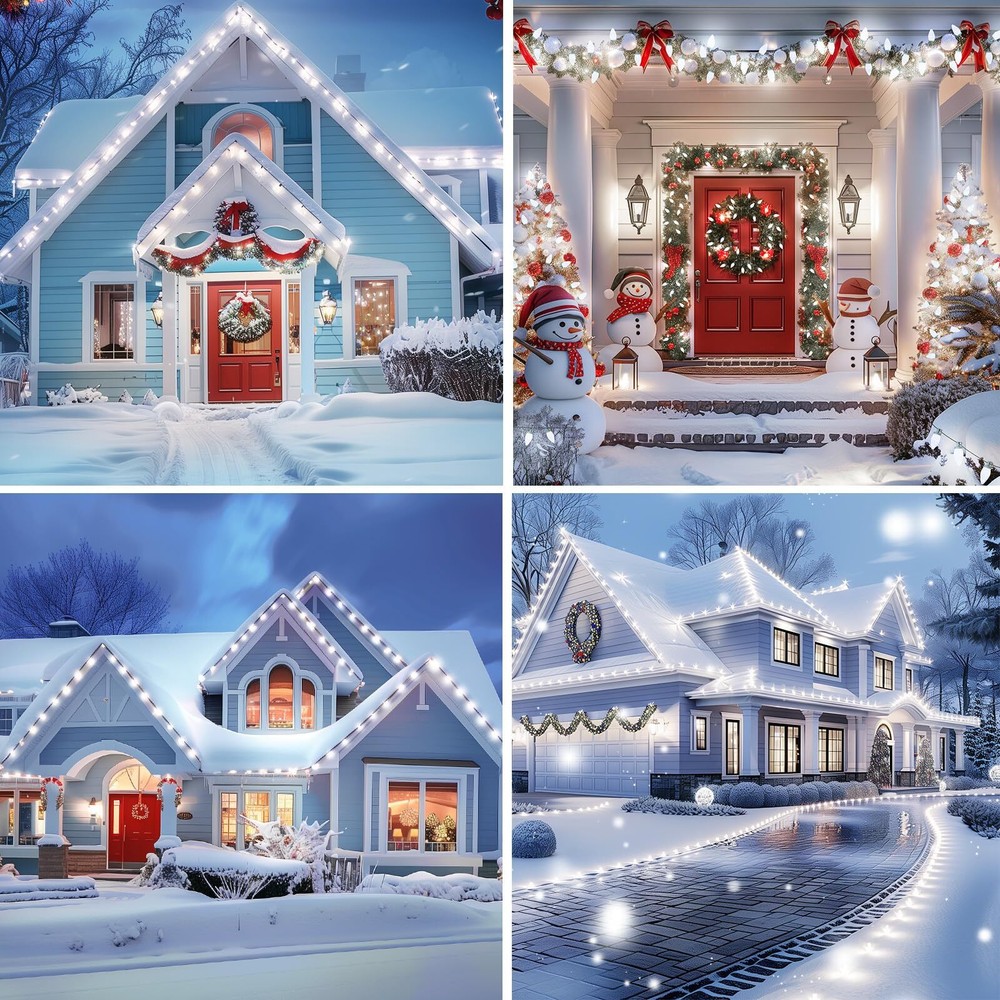 66ft C9 LED Christmas String Lights Connectable 100 Bright Bulbs White Wire