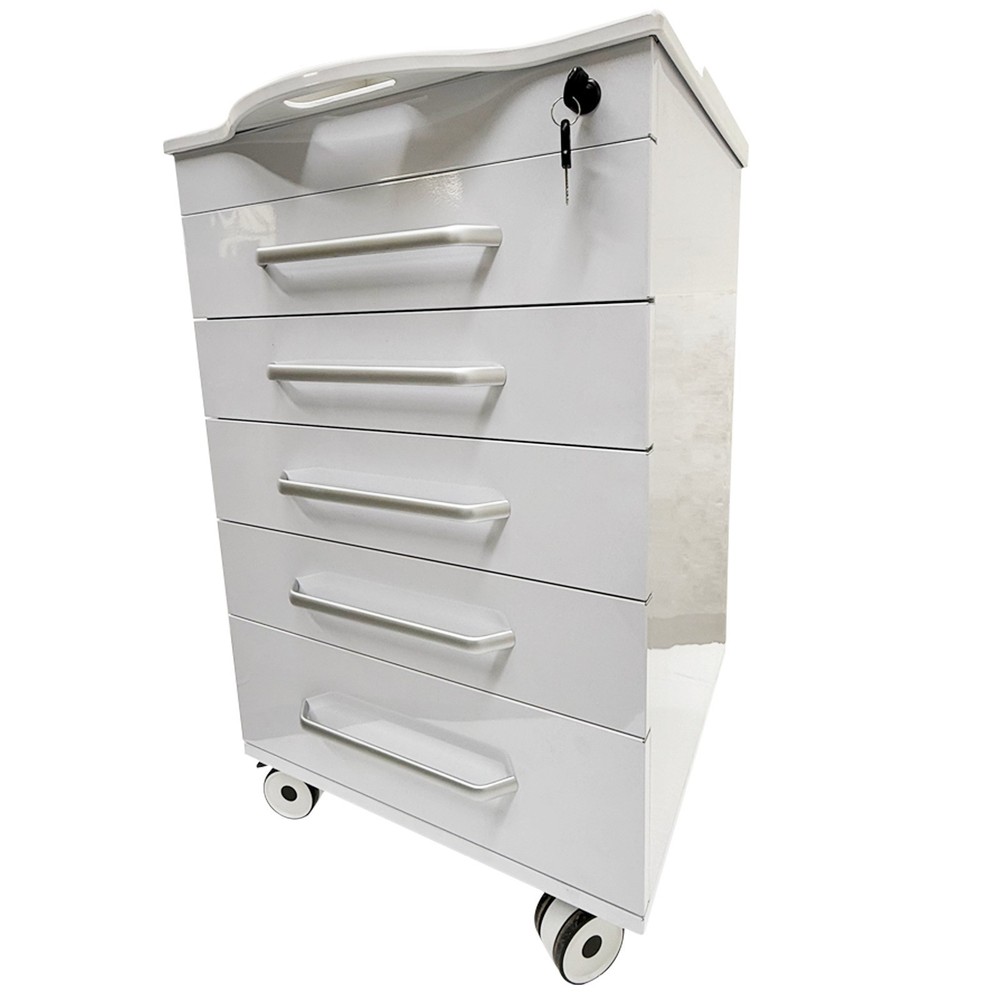 5-Layer Mobile Lab Storage Cabinet Bedside Table for Office Organization Utility
