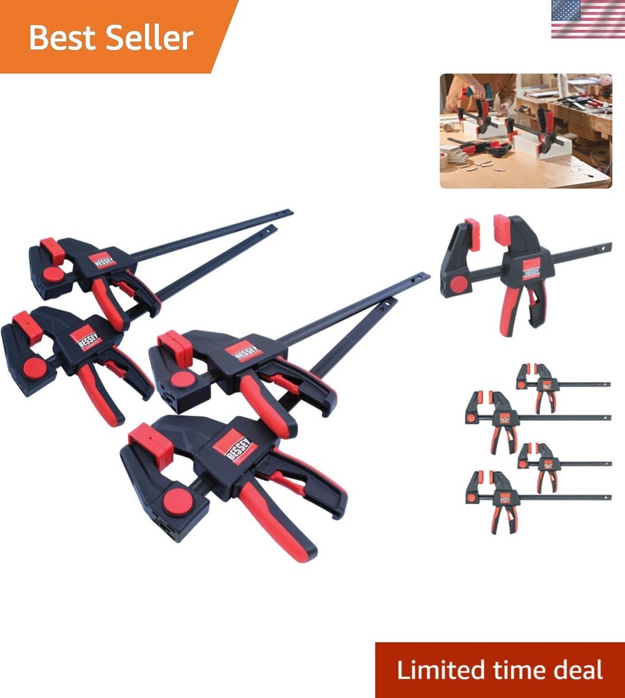 Bessy Trigger clamps 4-Pack: Dual Size, High Strength & Quick Release Design