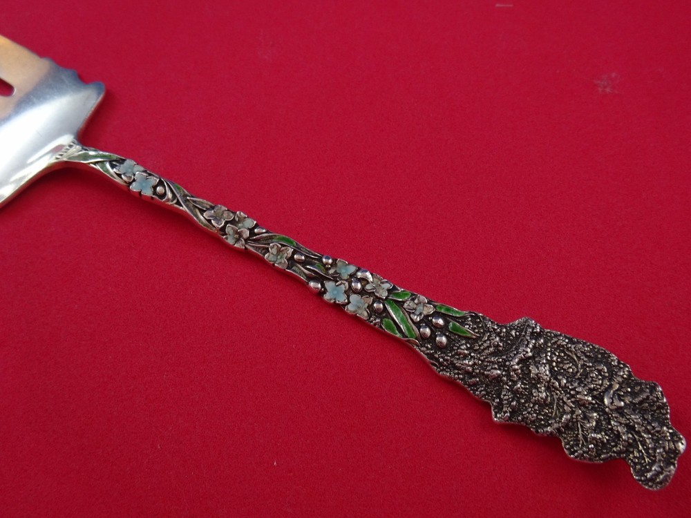 Sterling Silver and Enamel Cold Meat Serving Fork #3148