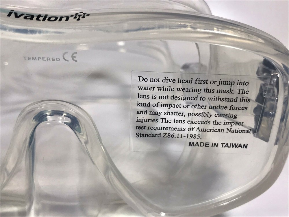 Ivation Frameless Diving Mask - Clear